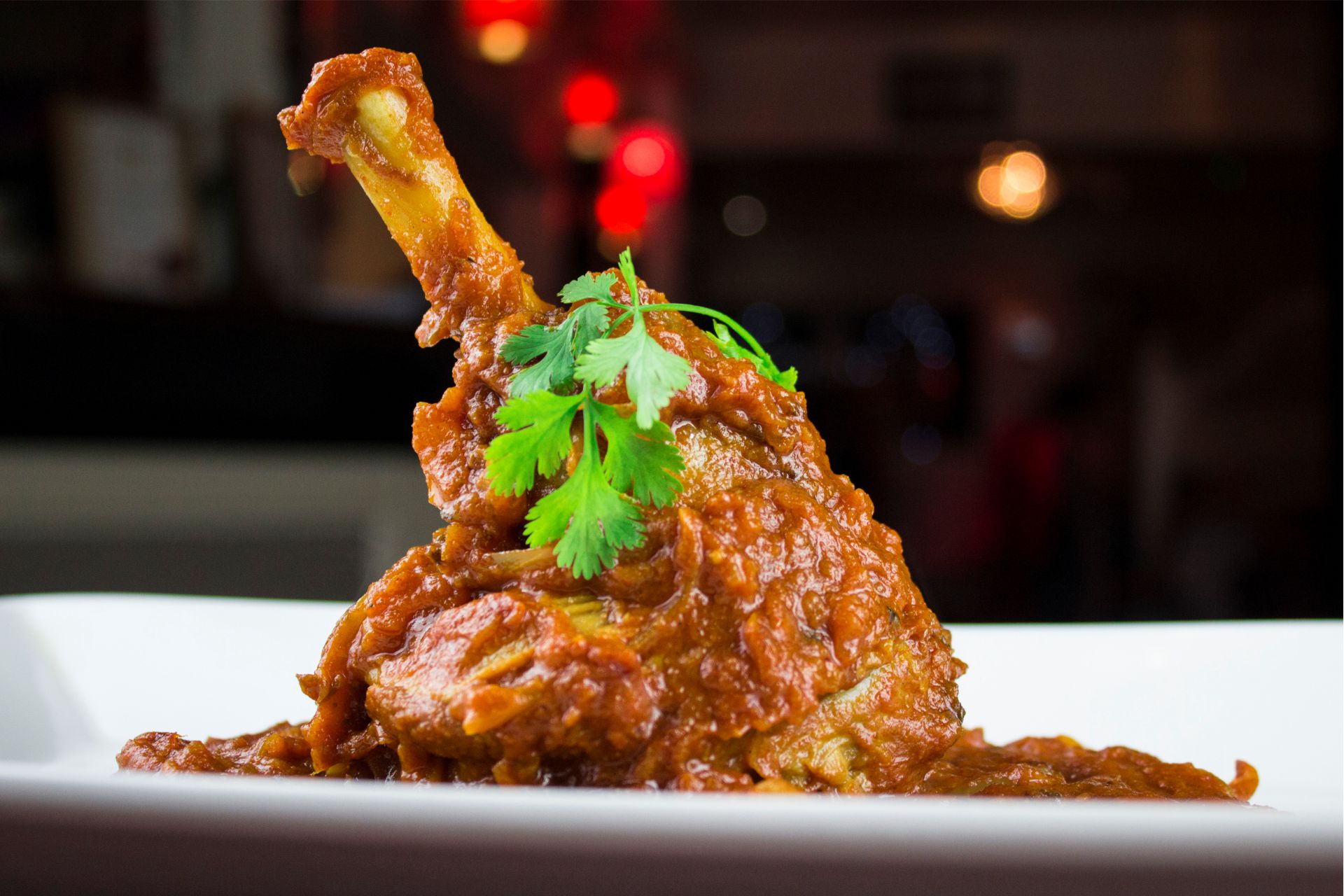 Slow-cooked lamb shank at The Island